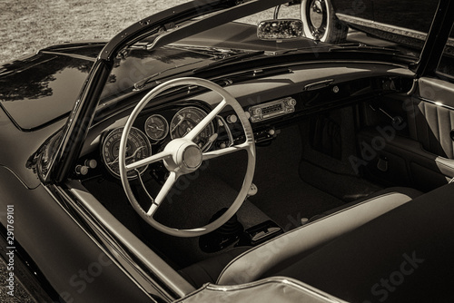 classic convertible car interior