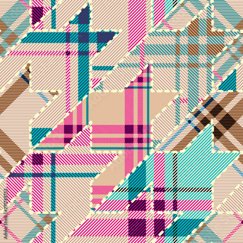 Patchwork textile pattern. Seamless quilting design background.