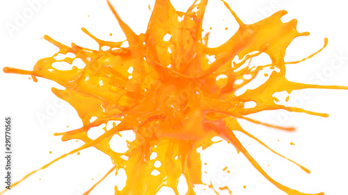 burst of orange liquid