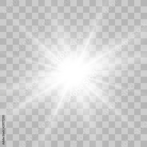 Glow light effect. Star burst with sparkles.Sun. Vector illustration © vikusandra