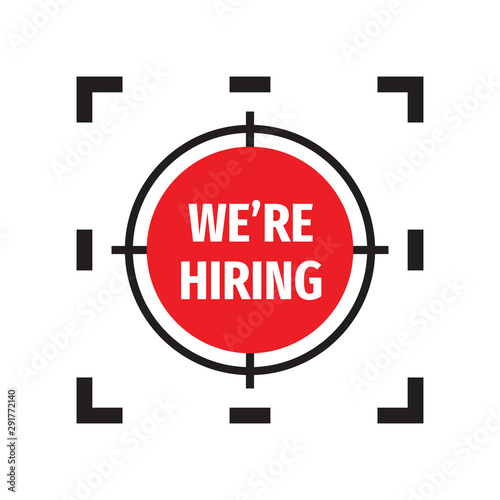 We're hiring - concept banner design on white background. Vector illustration. 