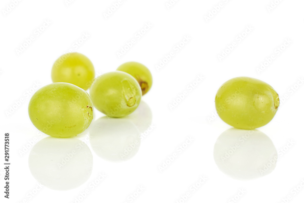 Lot of whole light fresh green grape isolated on white background Lot of whole light fresh green grape isolated on white background