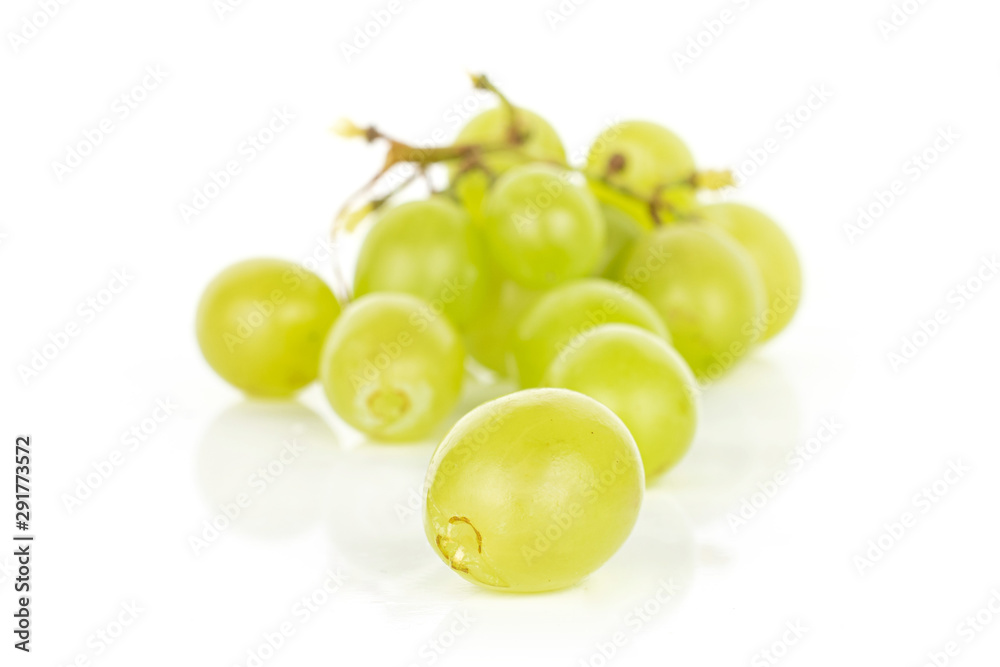 Lot of whole bright fresh green grape isolated on white background Lot of whole bright fresh green grape isolated on white background