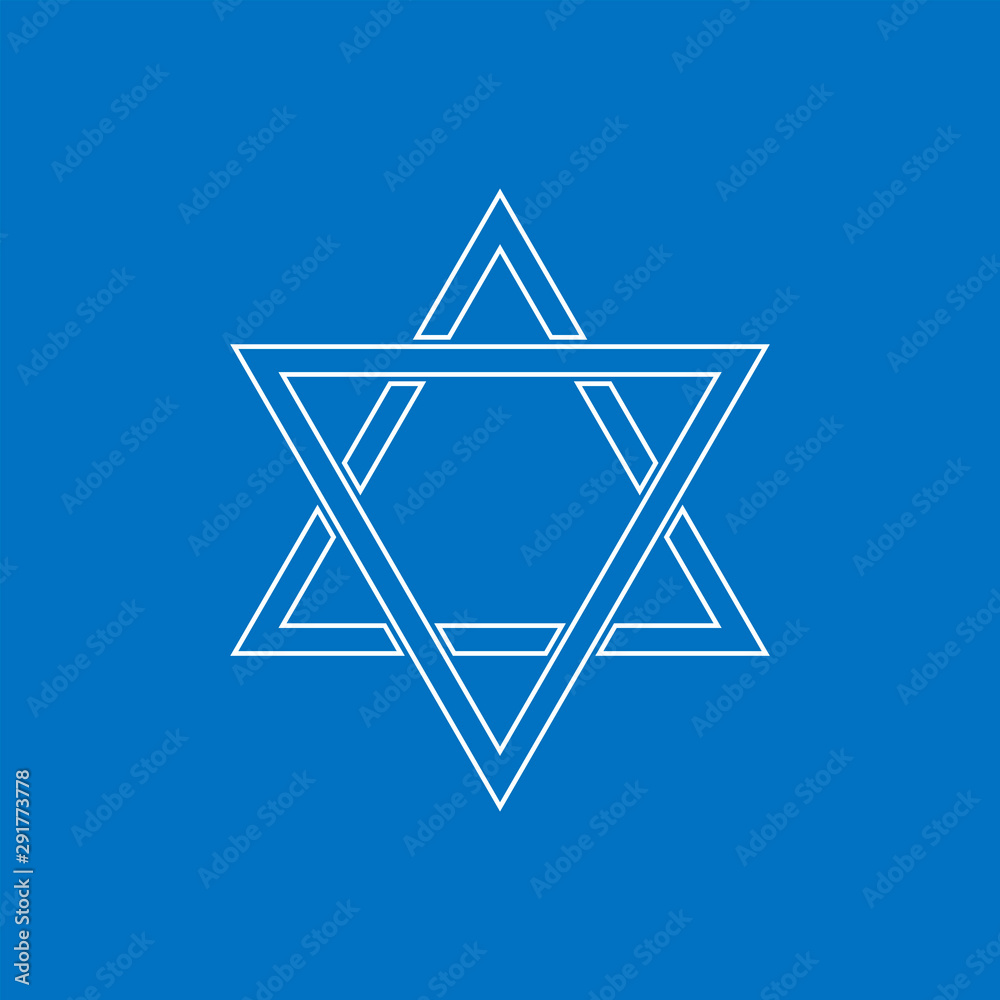 White Star of David icon. Generally recognized symbol of modern Jewish identity and Judaism, Israel symbol White Star of David icon. Generally recognized symbol of modern Jewish identity and Judaism, Israel symbol