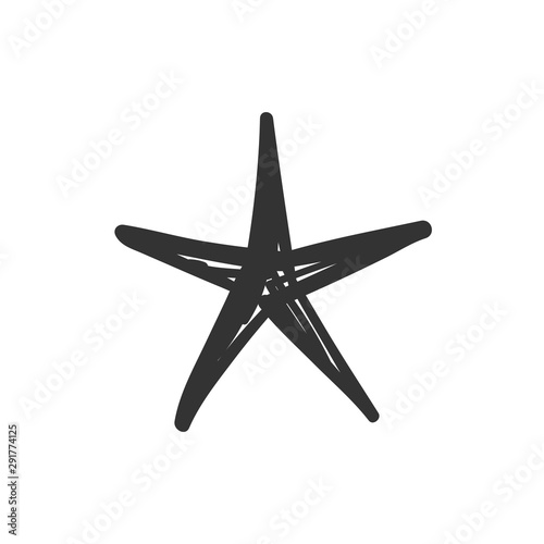 Star doodle icon. Hand drawn illustration.