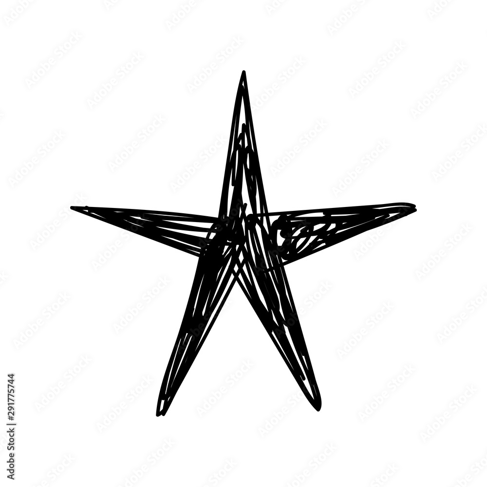 Star doodle icon. Hand drawn illustration. Star doodle icon. Hand drawn illustration.