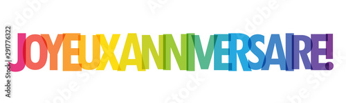 Typographie arc-en-ciel JOYEUX ANNIVERSAIRE!