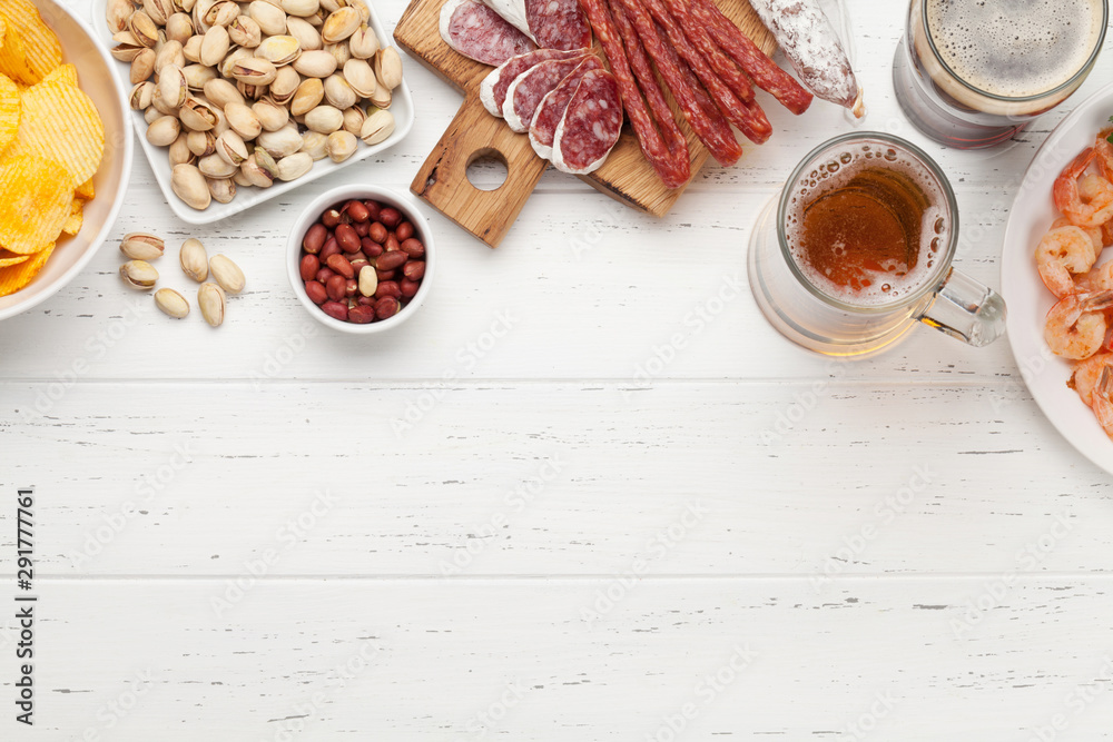Draft beer and snacks Draft beer and snacks