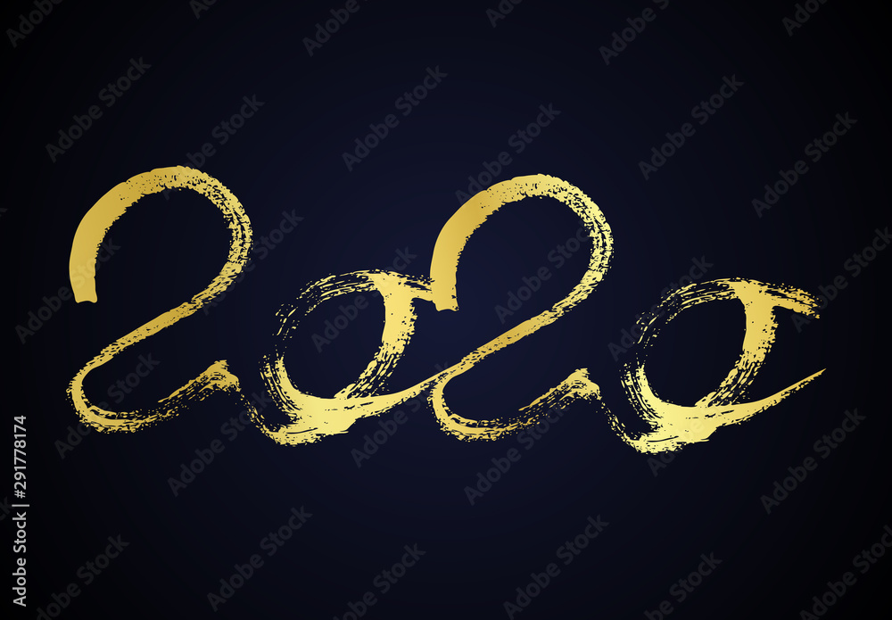 2020 gold grunge lettering and hand drawn numbers 2020 gold grunge lettering and hand drawn numbers