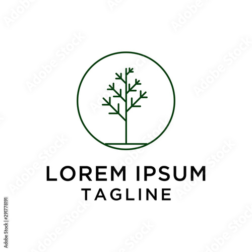 Wood Tree Logo Design Template