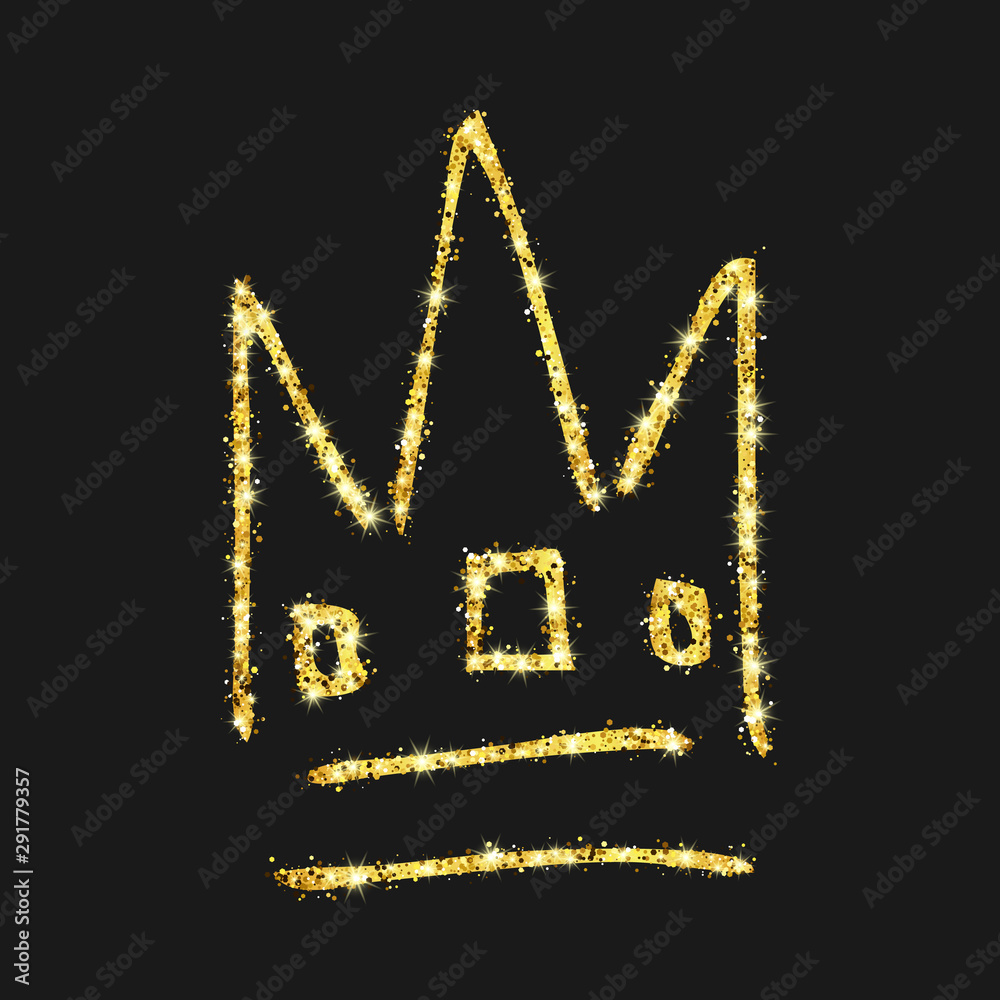 Gold glitter hand drawn crown Gold glitter hand drawn crown
