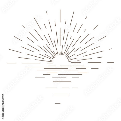 Sunburst thin line vector illustration