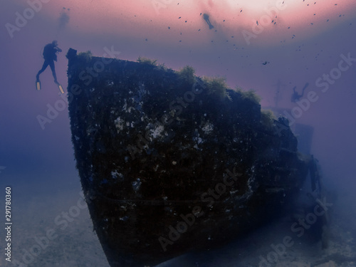 Canvas Print Wreck of the MV Cominoland off the coast of Gozo, Malta