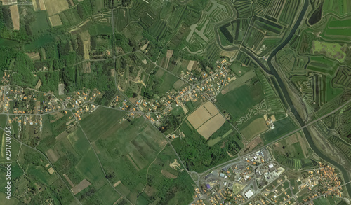 coast, streets and infrastructure of Bretigny-sur-Orge from a bird's eye view 2019