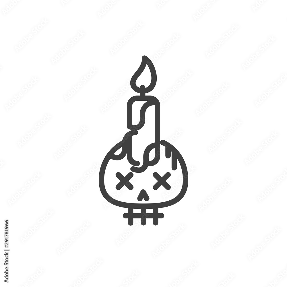 skull candle trick or treat happy halloween line style skull candle trick or treat happy halloween line style