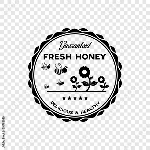 Honey label. Vector logo and packaging design template.