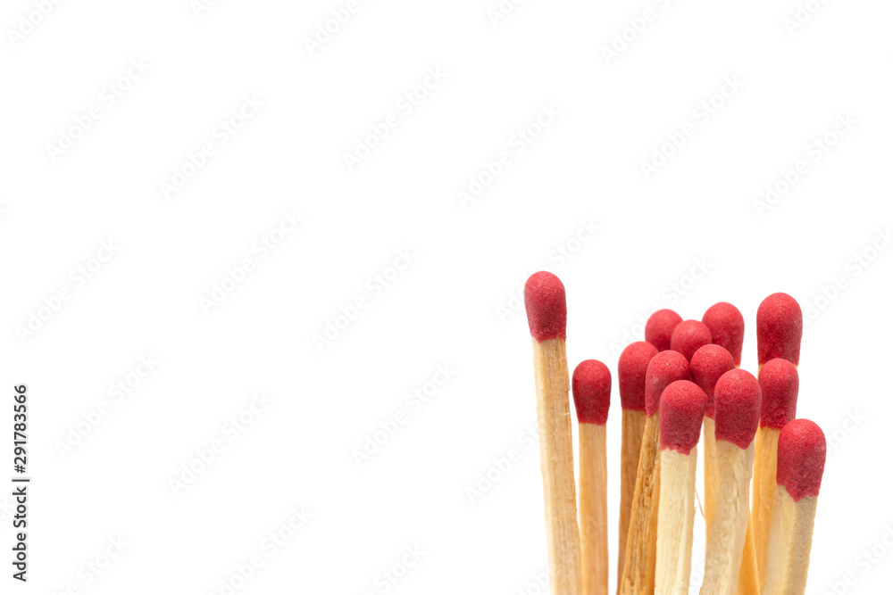 Closeup group of matchstick on white background Closeup group of matchstick on white background