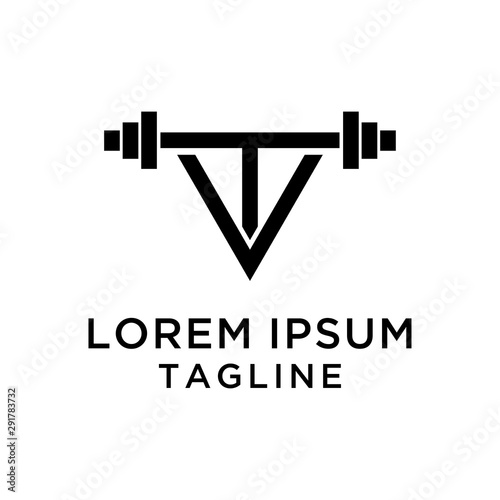 initial letter TV fitness logo template