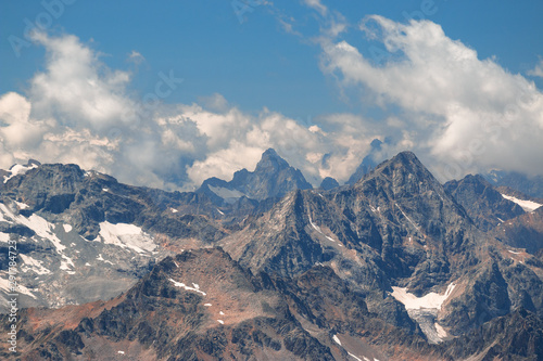 Caucasus mountains near Elbrus volcano.