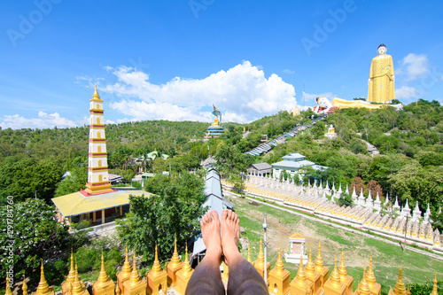 amazing view of pagodas complex at moniwa, myanmar photo