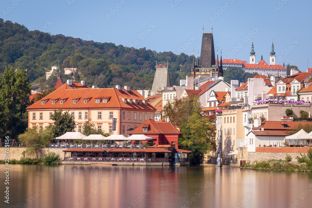 Prague, Czech Republic - Long Exposure View of the Vltava River and the Historic Center of Prague (UNESCO World Heritage)