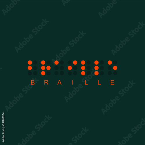 Braille text with braille alphabet