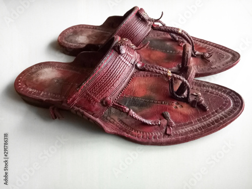 Traditional footwear of kolhapur in sauth Maharashtra. photo