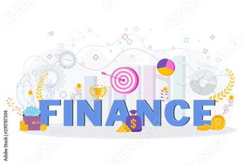 Typography finance. Financial business concept. Business metaphor.