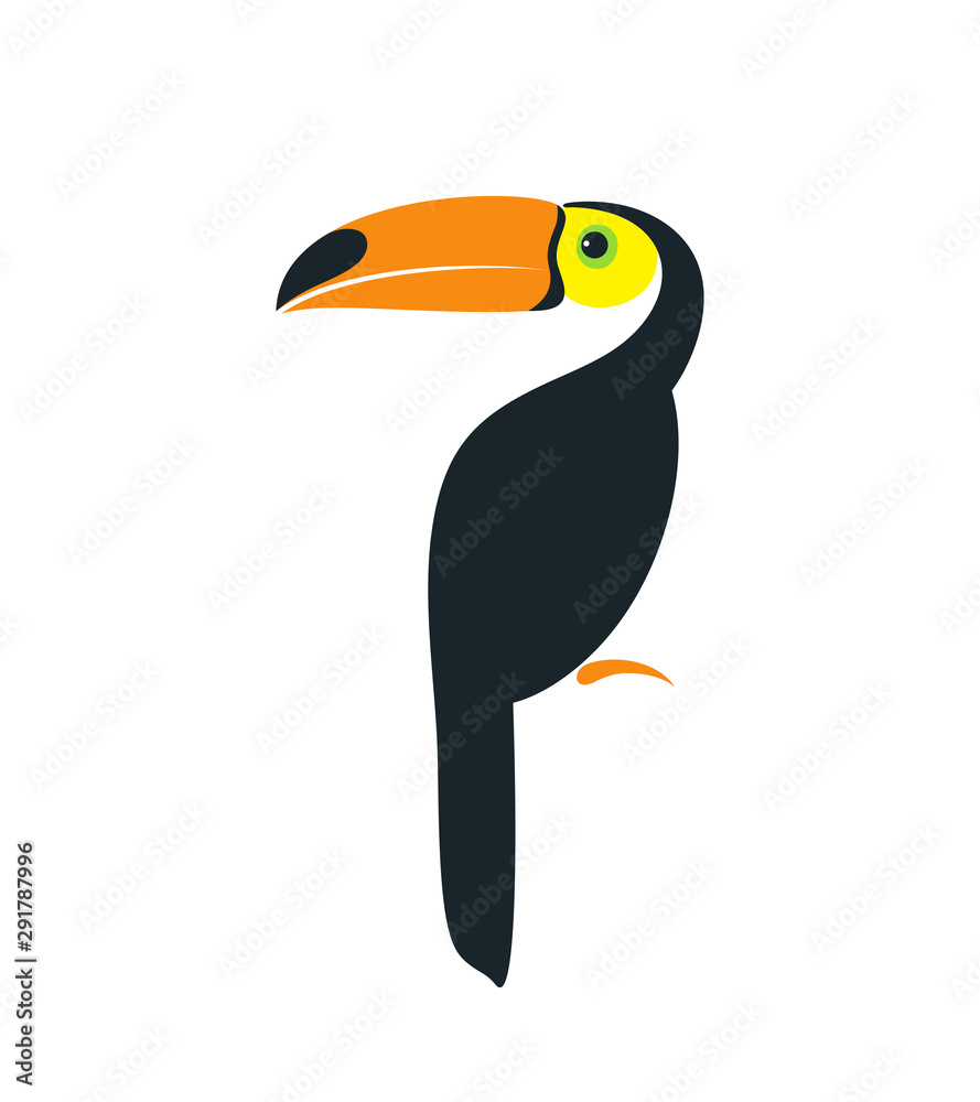 Fototapeta premium Toucan logo. Isolated toucan on white background 