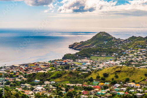Saint Vincent and the Grenadines. Landscape and port city of Kingstown. photo