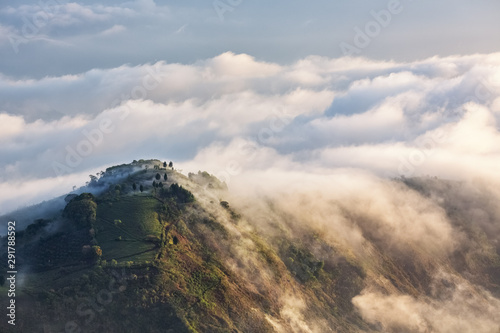 Foggy Landscape, View from Volcano Pacaya, Guatemala