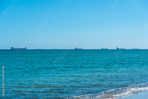 Tanker ships in the horizon.