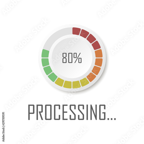 Eighty percentage circle icon, realistic vector illustrator
