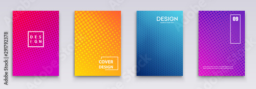 Vector Minimal covers design. Geometric halftone gradients.