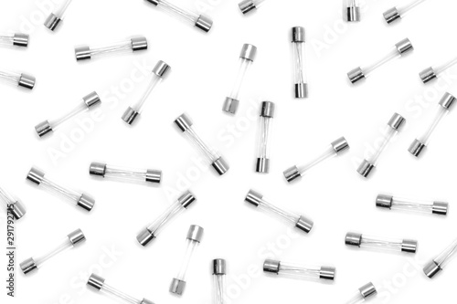 Electrical fuses isolated on white background.