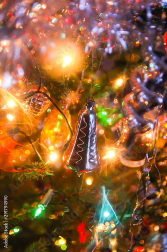 Decorations on fir-tree branches for New Year and holidays. © pictures_for_you