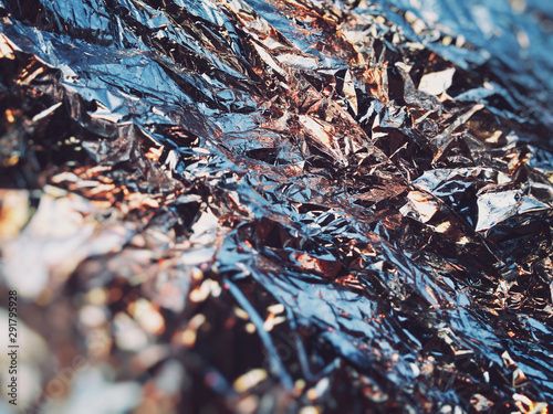 crumpled gloss metallic foil background