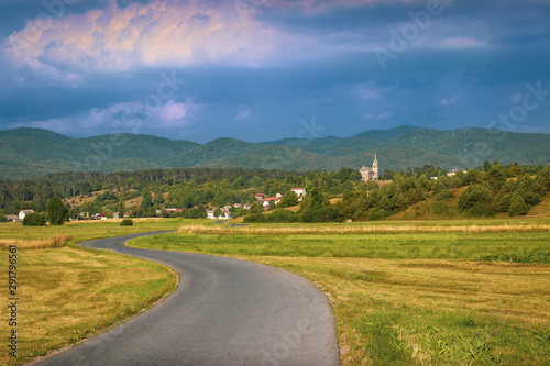 Trnje, Slovenia - The Sunset Hour Winding Road to Trnje, Slovenia photo