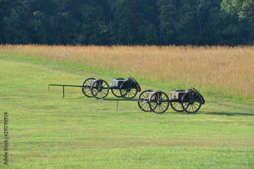 Limbers and Caissons at Manassas, the first Battle of the Bull Run.