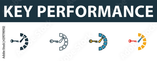 Key Performance icon set. Premium symbol in different styles from customer service icons collection. Creative key performance icon filled, outline, colored and flat symbols