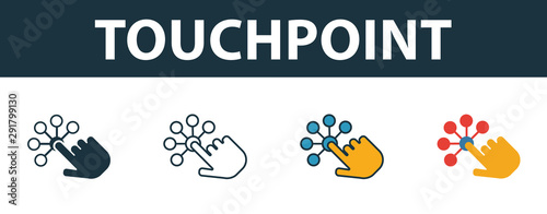 Touchpoint icon set. Premium symbol in different styles from customer service icons collection. Creative touchpoint icon filled, outline, colored and flat symbols