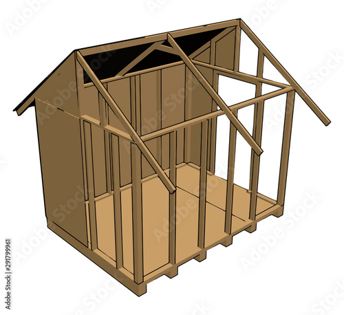 Unfinished house, illustration, vector on white background.