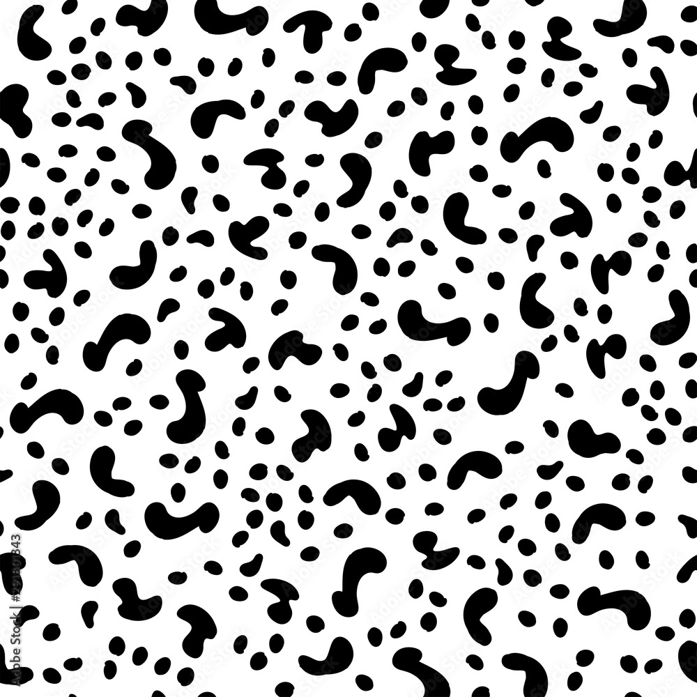 Vector Seamless pattern. Black and White Organic Shapes. Messy Spots Texture. Vector Seamless pattern. Black and White Organic Shapes. Messy Spots Texture.