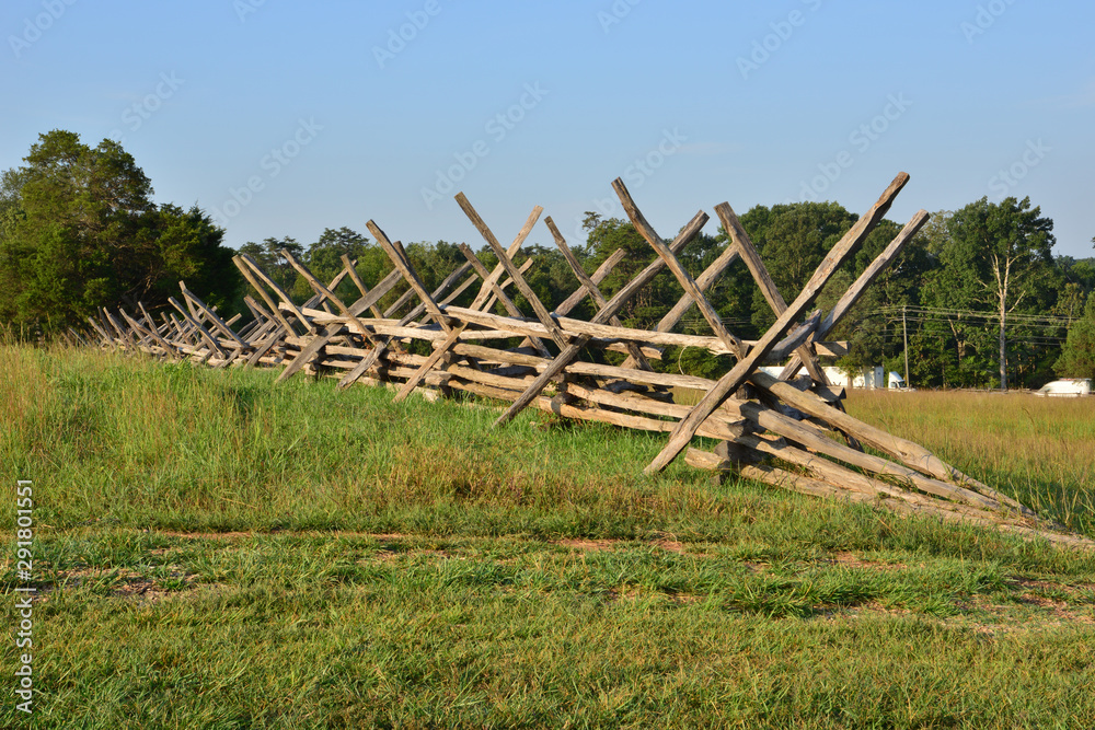 Wooden fence First Battle of Bull Run, First Battle of Manassas the American Civil War Wooden fence First Battle of Bull Run, First Battle of Manassas the American Civil War