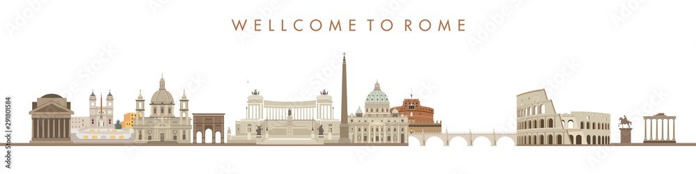 Illustration of an city background, rome