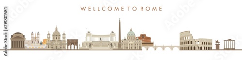 Canvas Print Illustration of an city background, rome