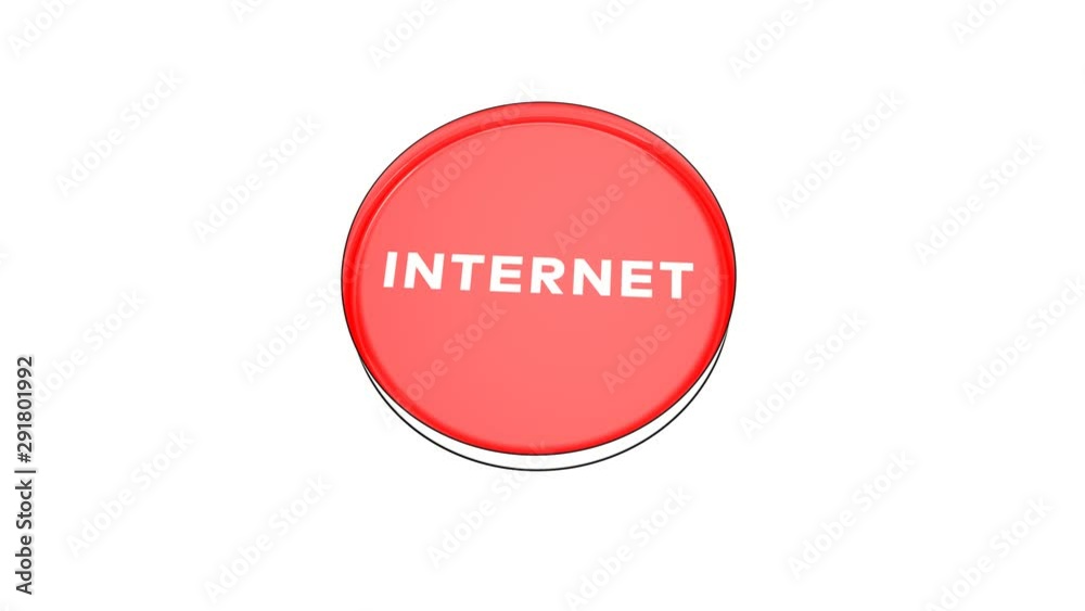 pushing big red button with word Internet. pushing big red button with word Internet.