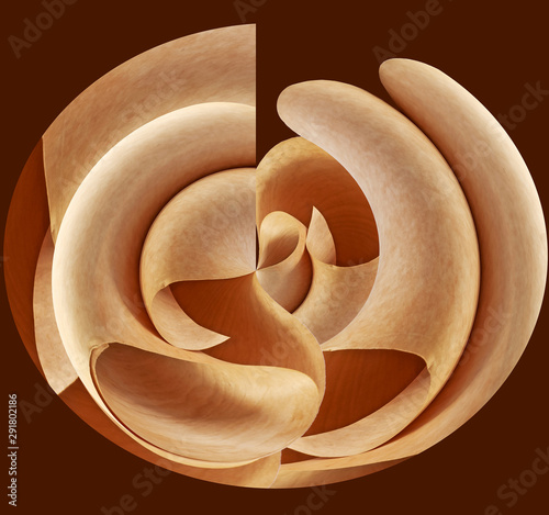 Abstract unique wood veneer on a brown background