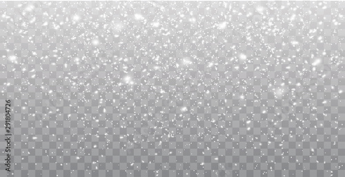 Obraz na plátně Seamless realistic falling snow or snowflakes