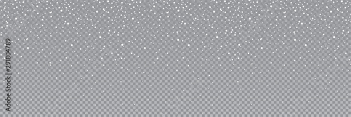 Seamless falling snow or snowflakes. Isolated on transparent background - stock vector. photo